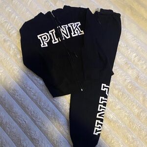 PINK Victoria's Secret Black Hoodie and Joggers